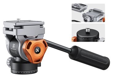 K&F CONCEPT FH-03 Video Fluid Head Tripod Head Pan Tilt Max Load 11 lbs