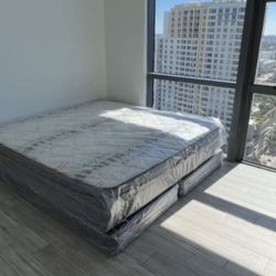 New KING SIZE MATTRESS PILLOW TOP WITH BOXSPRING SET COLCHONES NUEVOS KING SIZE BED 