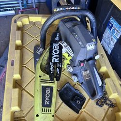 Rayobi Chainsaw And Saw Pole For Parts . Gas For Chainsaw Electric For The Saw Pole 
