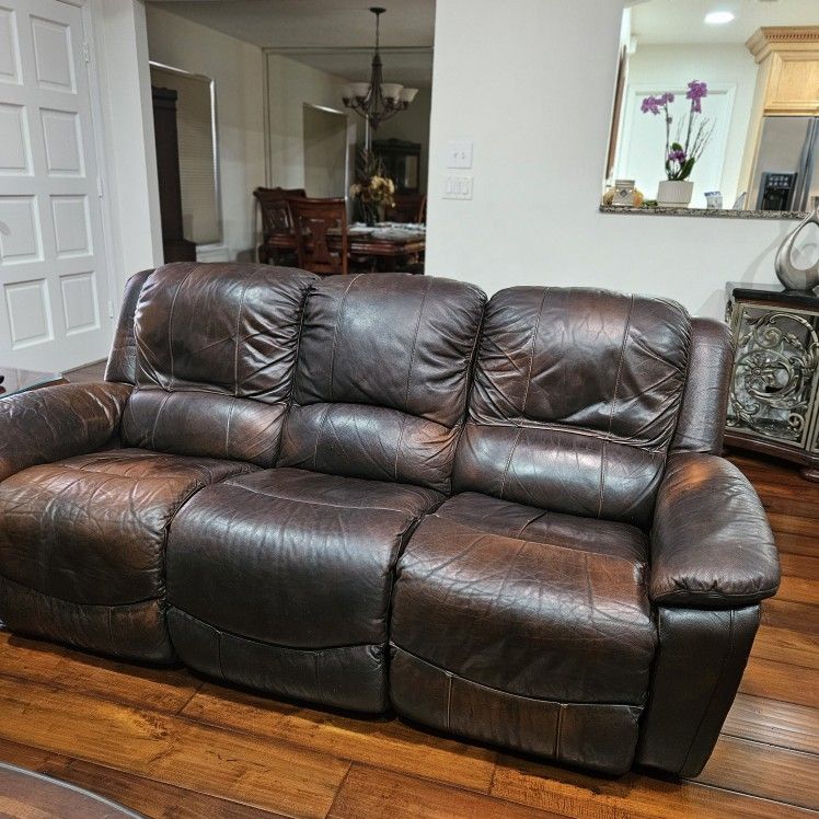 Lazy Boy Double Reclining Leather Sofa