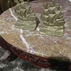 Vintage Pirate Ship Bookends 
