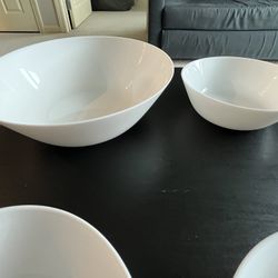 Kitchen Set White Glass 