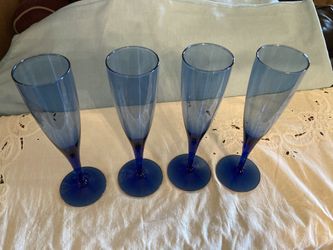 Blue Cobalt Champagne Wine Glasses