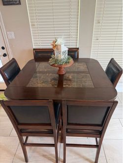 Square dining table- 6 chairs