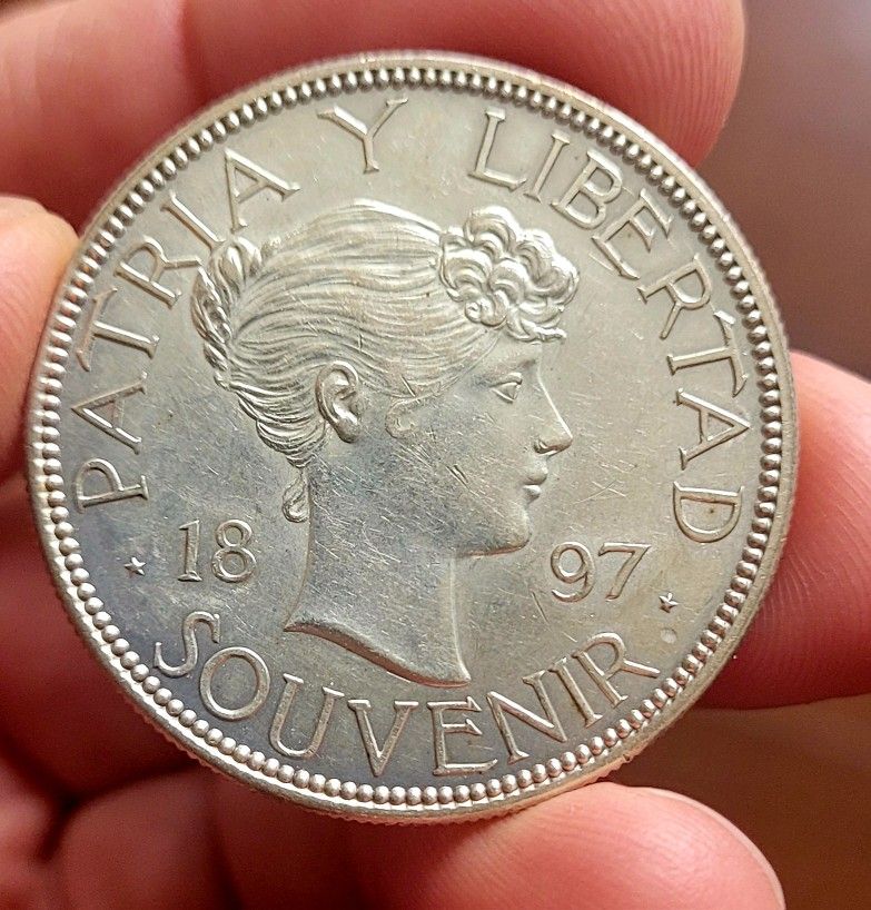 Cuba 1897 Peso Souvenir Sin Circular Moneda Cubana