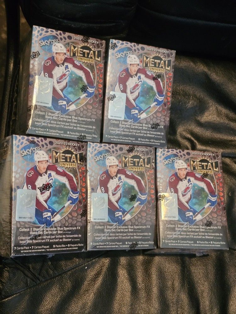 2022-23 Skybox Metal Universe Hockey Blaster Box New Factory Sealed! 5 Box Lot!