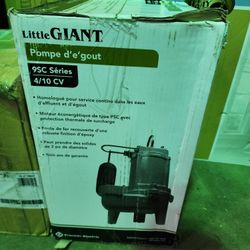 Little Giant 9SC-CIA-RF 115 Volt, 4/10 HP, 6000 GPH Epoxy-Coated Cast Iron Sewage Pump with Piggyback Tethered Float Switch

