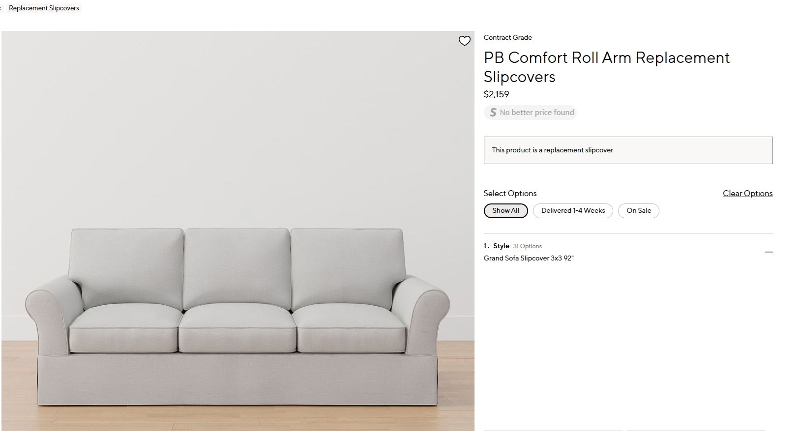 NEW! Pottery Barn Comfort Roll Arm 92