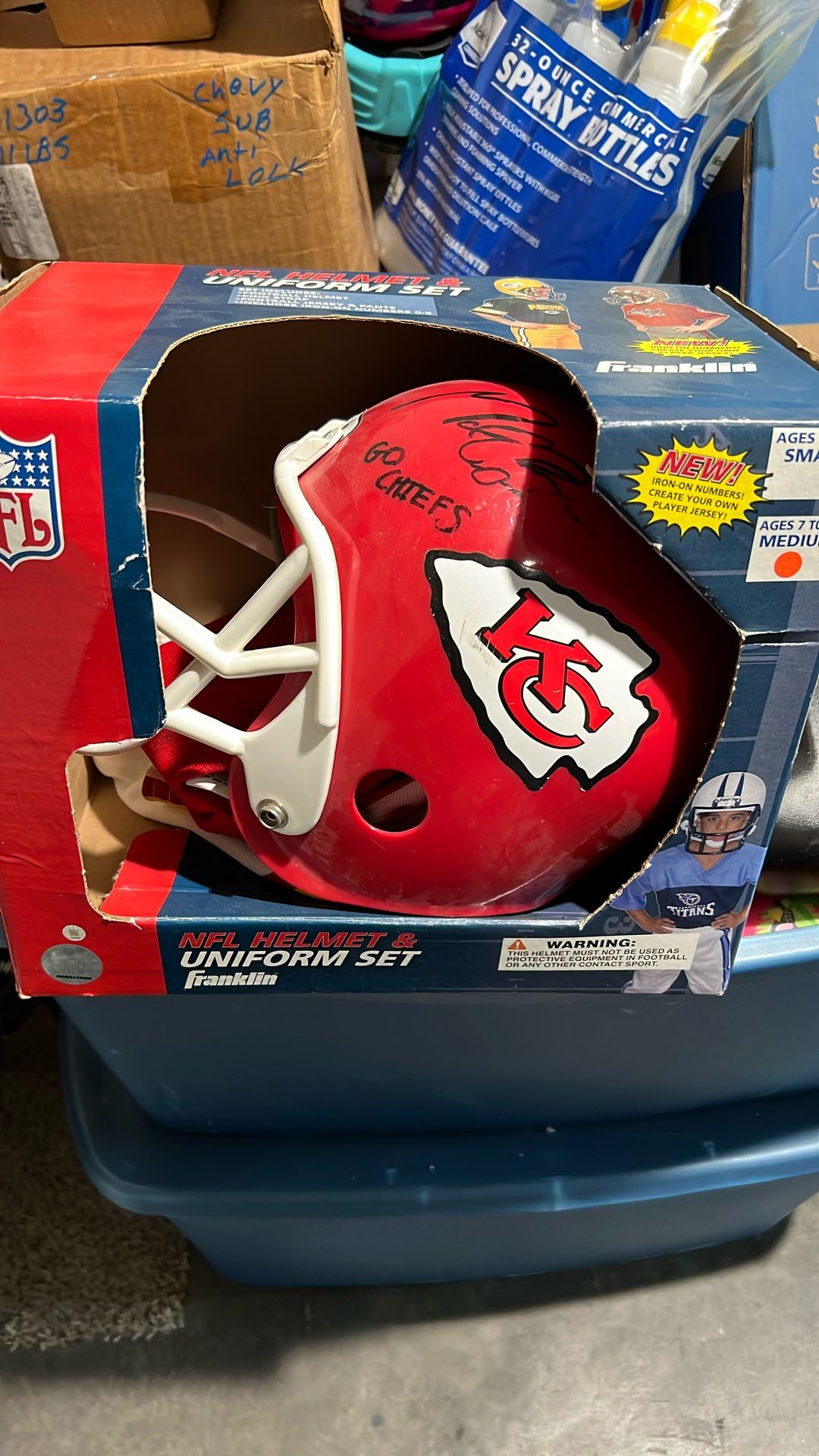Signed Kansas City Chiefs Helmet By Mike Cox