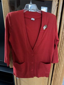 Red Three Quarter Sleeves Top