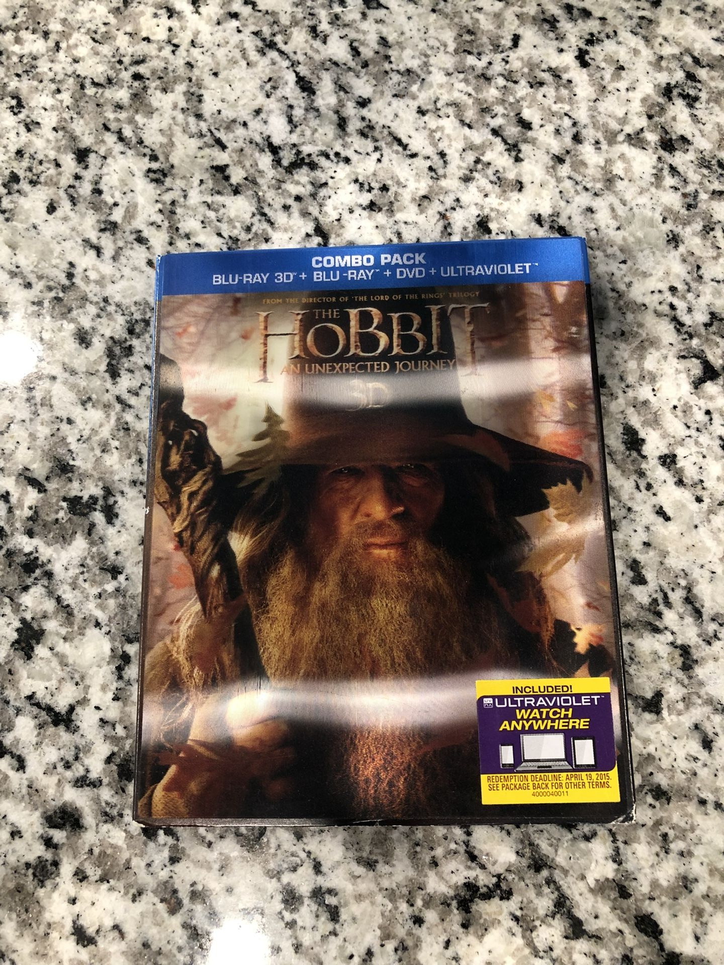 Hobbit: An Unexpected Journey 3D Bluray/Dvd