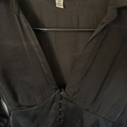 Black Silk/Satin Mini Corset Dress