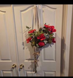 Faux Flowers Floral Arrangement With Floral Bag And Straps For Farmers Market