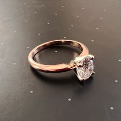 14 Karat Rose Gold, 1 Ct (Lab Made) Real Diamond Engagement ring 
