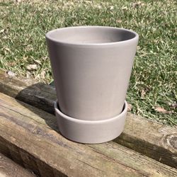 Taupe Ceramic Planter