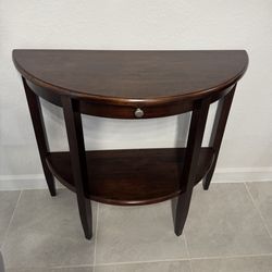 Contemporary Home Living 39" Half Moon Console Hall Table with Drawer