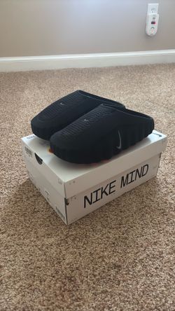 Nike Mind 001 Men’s Pregame Mules | Size 10 Slides | Black Chrome | EBAY Authentic