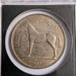 1928 Irish Half Crown Silver Coin XF