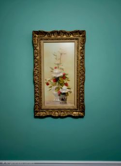 Still life oil painting on canvas by French-American impressionist E.J. Cygne 31"×19"