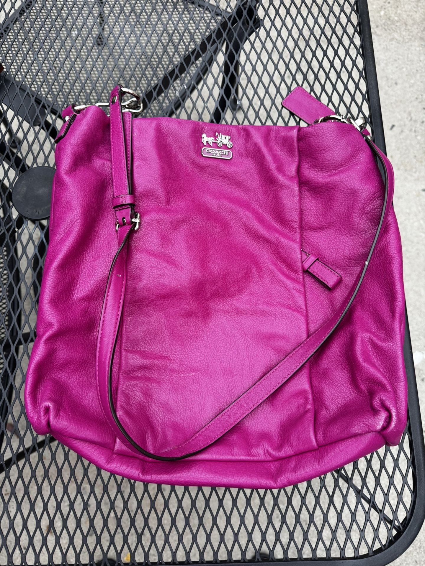 Authentic Coach Bag - Fuchsia/Leather - Used