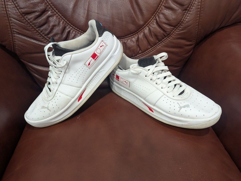 Puma White Leather Men's Shoes Size 9.5