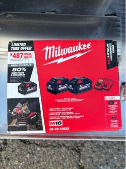 2pack M18 Batteries High Output 6.0 Milwaukee
