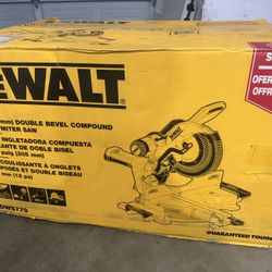 < DEWALT 15 Amp Corded 12 in. Double Bevel Sliding Compound Miter Saw, Blade Wrench and Material Clamp