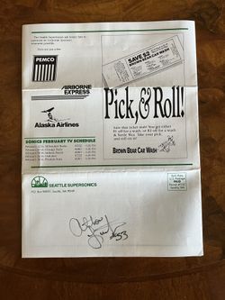 Seattle SuperSonics 1987 Newsletter - Autograph Alton Lister