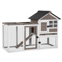 Aivituvin 2 Story Big Bunny Cage with No Leak Tray-XZ7002B