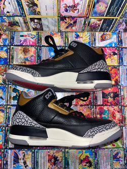 Jordan 3 Black Gold Sz 9.5 Women/8 Men