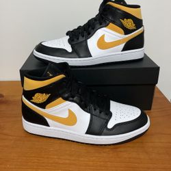 Jordan 1 Mid White Pollen Black 