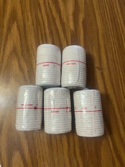 Set Of 5 Elastic Medical Bandage Wraps - NEW