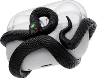 Black Snake Case for AirPods Pro 1st 2nd Gen 3D Sculpted Protective Cover
