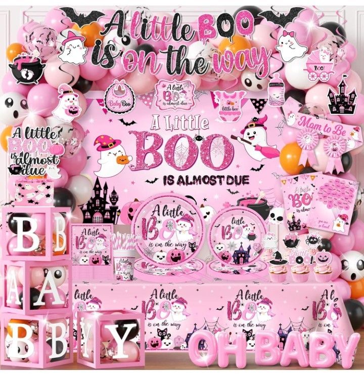BABY SHOWER HALLOWEEN THEMED DECO PARTY PACK