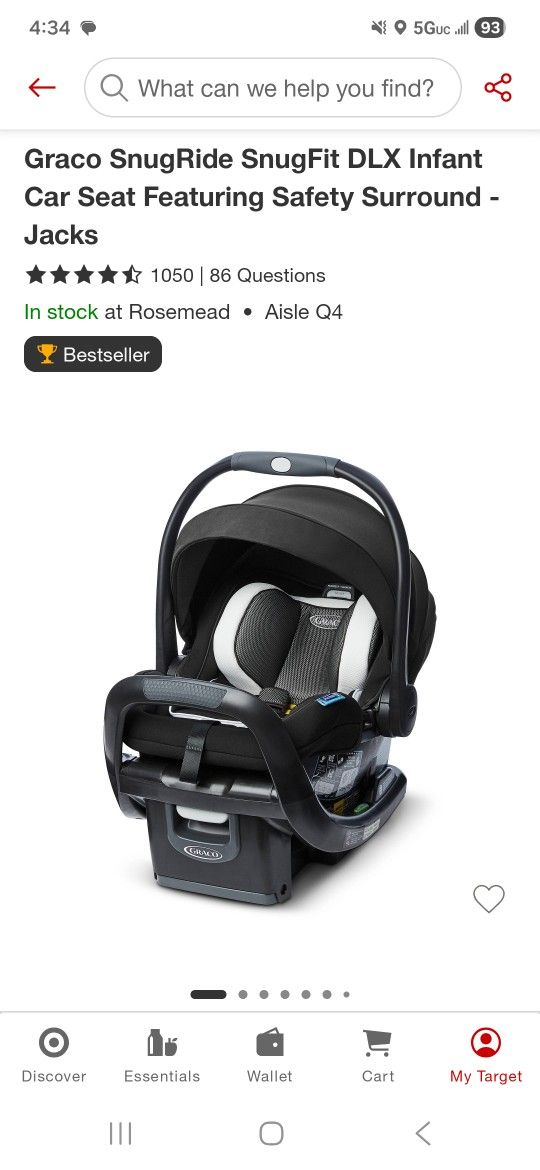 Graco SnugRide SnugFit DLX Infant Car Seat Featuring Safety Surround