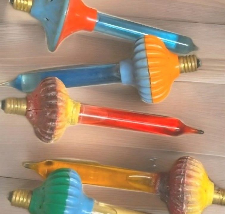 10 Vintage Noma Christmas Bubble Light Replacement Biscuit Bases W/ Tubes & Liquid