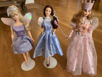 Barbies: Tinkerbell, Dorothy, Glinda $60 Each