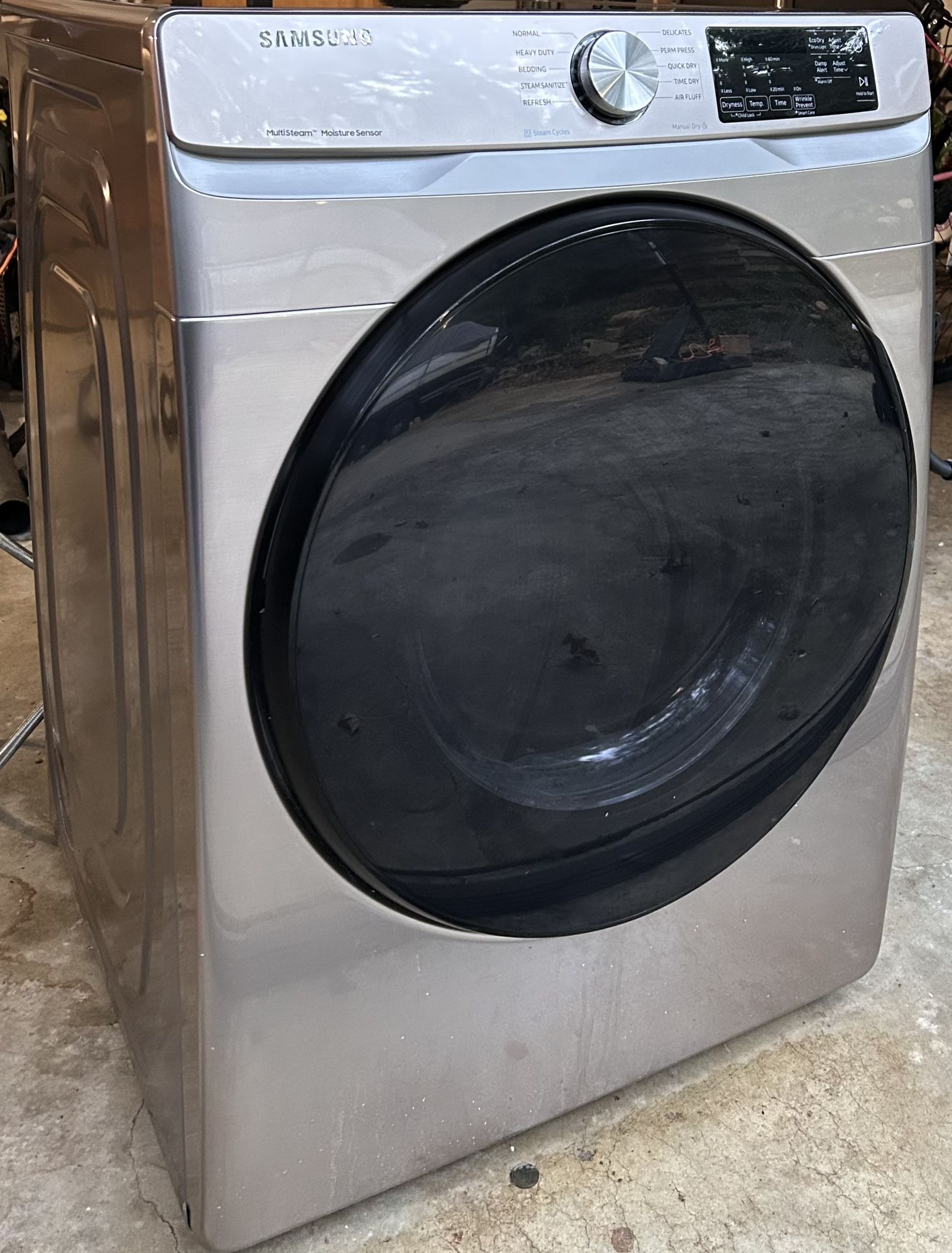 Samsung - 7.5 Cu. Ft. Stackable Electric Dryer with Steam and Sensor Dry -