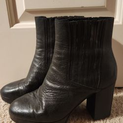 Black Leather Booties