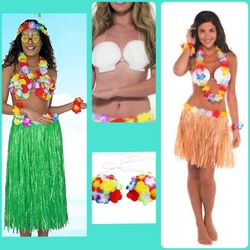 Summer Hawaiian sea shell 🐚 top and grass skirt set