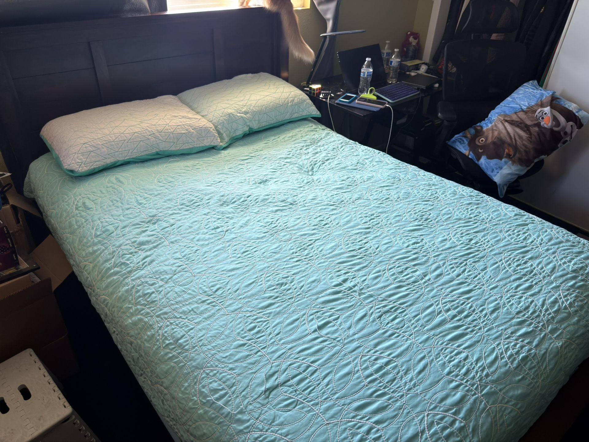Queen Mattress Frame And Bed - High Quality Wood- Purchased For $5,000 - Selling For $250
