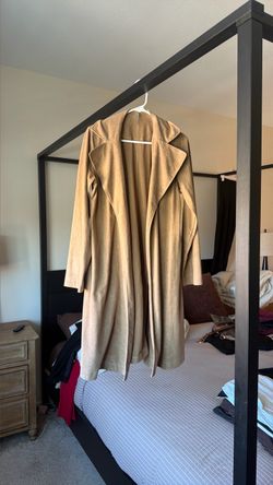 Brown suede trench coat Large