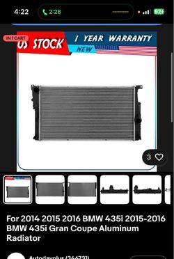 BMW 435i Aluminum Radiator 2014-2016