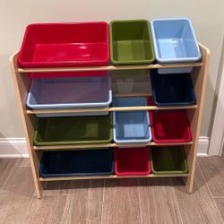 Toy Bin Shelving Unit