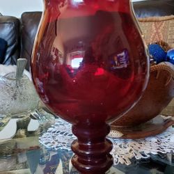 Glass Candleholder (Red)