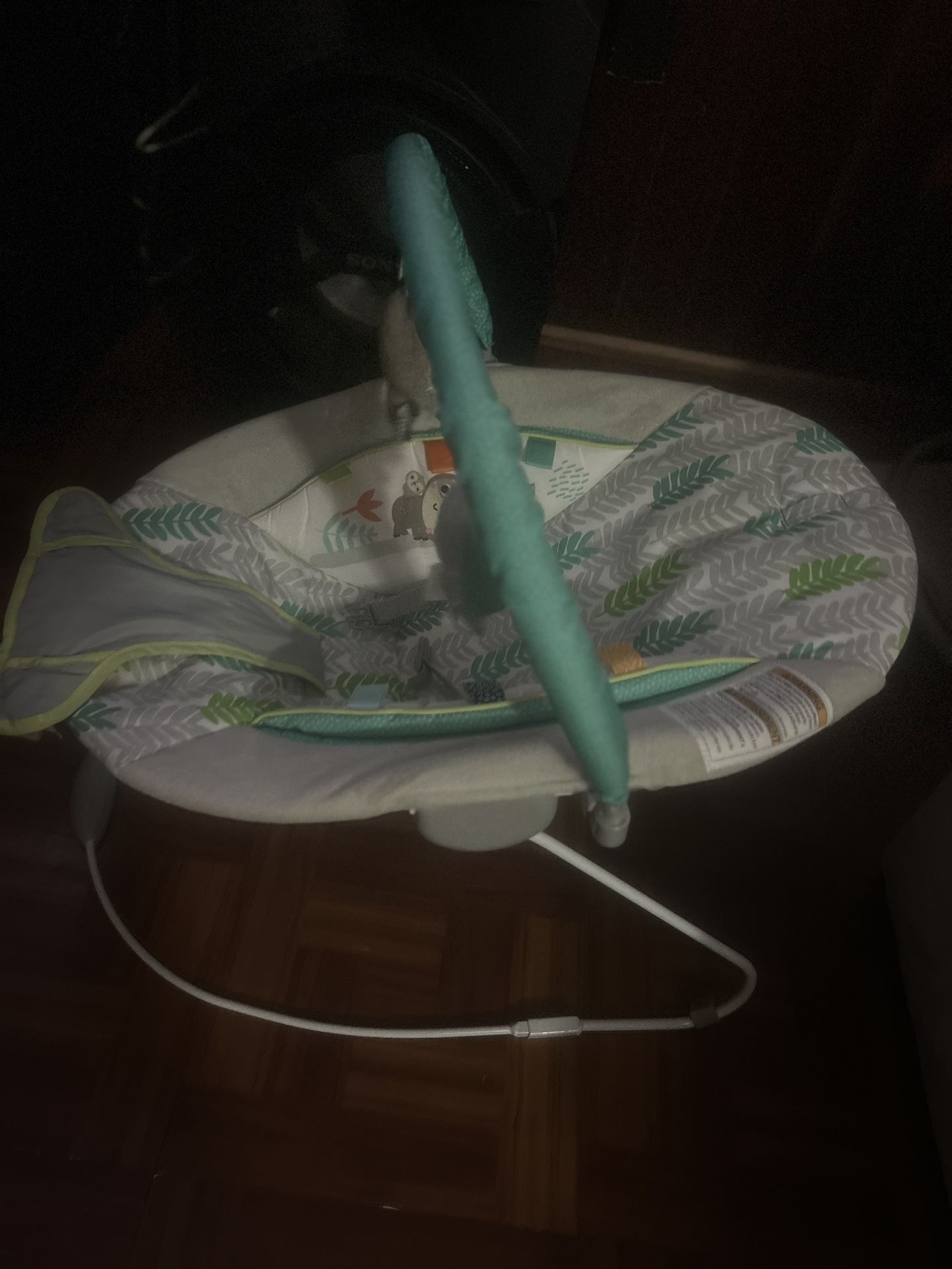 Bright Starts Jungle Vines Comfy Baby Bouncer With Vibrating Infant Seat & Taggies