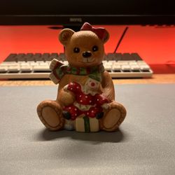 Collectible Ceramic Bear Figurine - Christmas/Holiday Decor