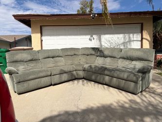Light green corduroy sectional