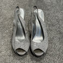 Gray Sparkly Heels