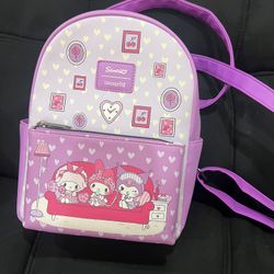 Sanrio Loungefly Hello Kitty Kuromi My Melody Backpack Purple